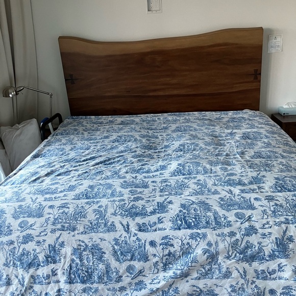 French Country Scenic Toile Design Romantic Cotton Blue White Full Queen Duvet - Picture 1 of 9